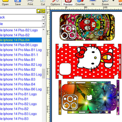 โปรแกรม Daqin Software Design Mobile Skin Cutting Machine ปรับแต่งได้
