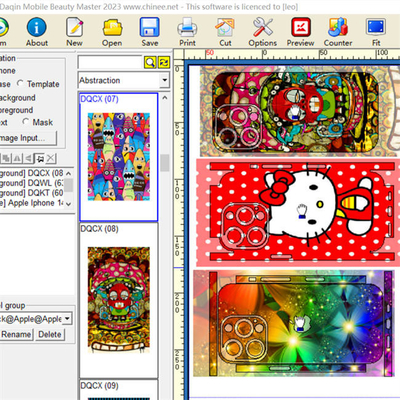 โปรแกรม A3 Mobile Skin Cutter Daqin Die Cut Sticker Maker สติ๊กเกอร์ DIY