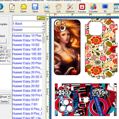 เครื่องตัดผิวมือถือ OEM พร้อมเทมเพลตโทรศัพท์มือถือมากกว่า 15,000 รายการ เครื่องตัดสติกเกอร์มือถือ